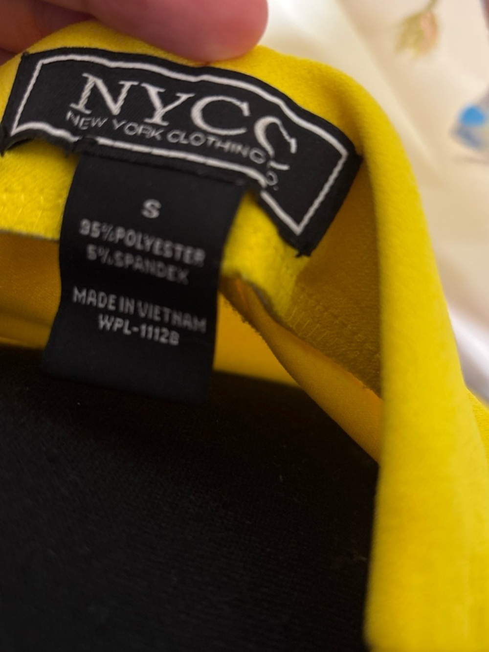 Bright Yellow Pencil Skirt with Tie Waist - Picture 4 of 5